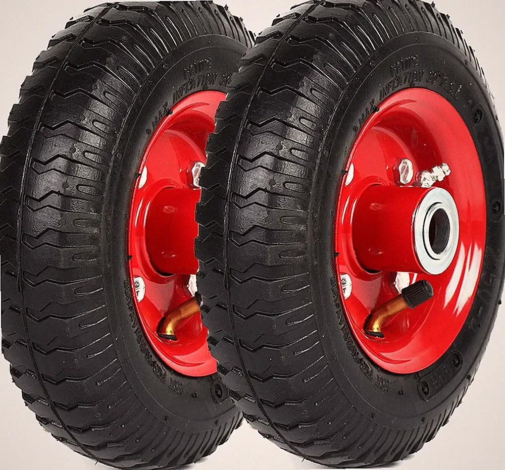 (2-Pack) 2.80/2.50-4" Tire and Wheel Set - 8 Inch Wheelbarrow Tire and Wheel Rep