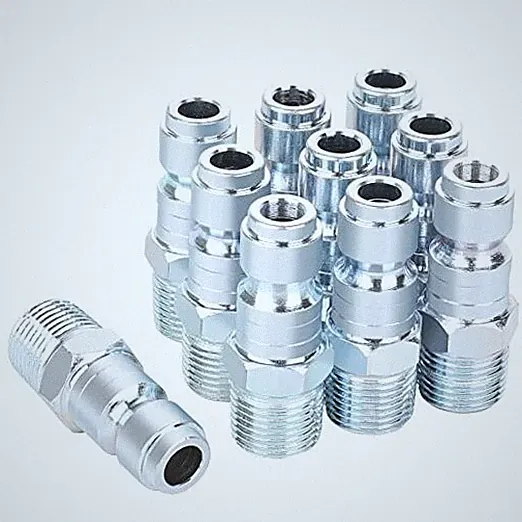 3/8 Air Compressor Hose Fittings, Automotive T-Type, 3/8 Inch NPT 3/8 MNPT PLUG
