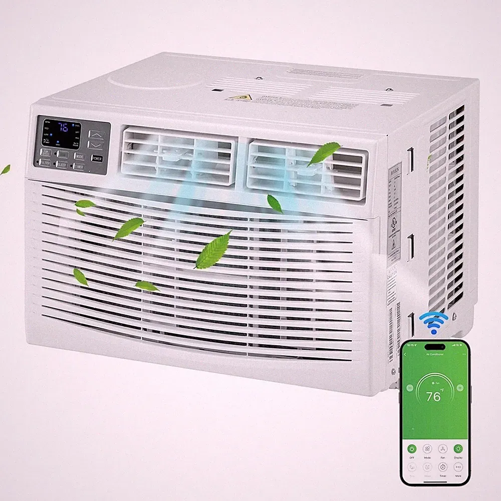 8,000 BTU 115V Window Air Conditioner with Wi-Fi & Remote Control 350sp.ft