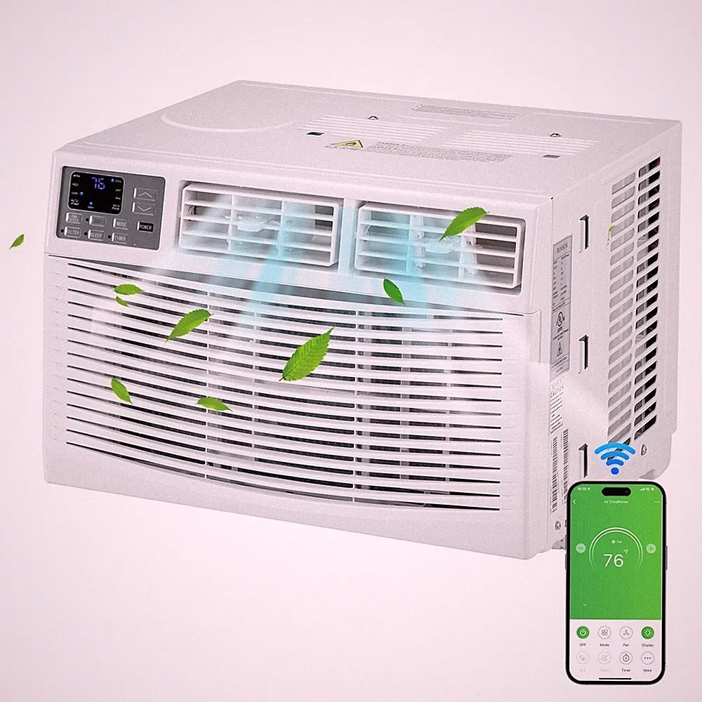 8,000 BTU Window Air Conditioner & Dehumidifier, Fan Cools up to 350 Sq. Ft Wifi