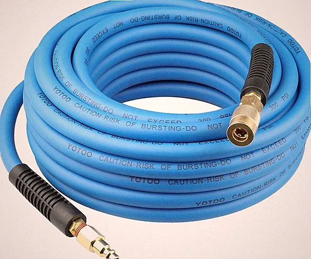 Air Hose 3/8 in X 50 Ft, Heavy Duty Hybrid Air Compressor Hose, Flexible, Lightw