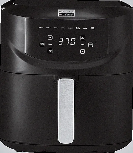 bella PRO - 8-qt. Touchscreen Air Fryer with Divided Basket - Matte Black