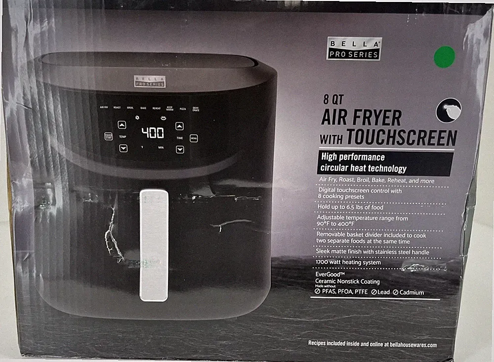 Bella Pro Series 8 Qt Touchscreen Air Fryer AF-800B