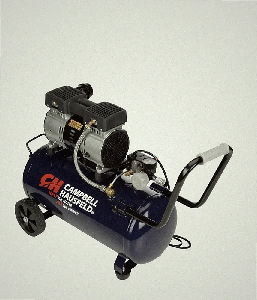 campbell hausfeld 8 gal air compressor corded electric quiet hot dog tank wheels