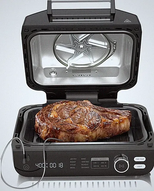Electric Air Fryer Grill Combo Outdoor Indoor,8-in-1 Steak Machine for BBQ Party