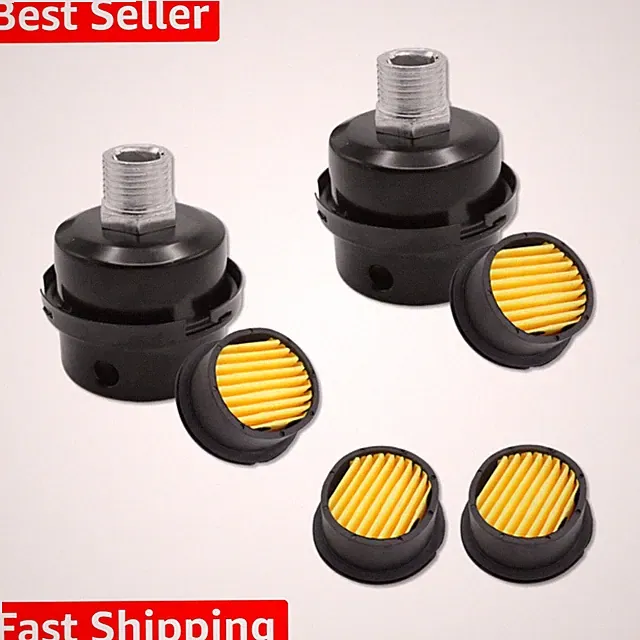 High-Quality 3/8" Air Compressor Silencer & Filter Replacement Kit, Pack of 2