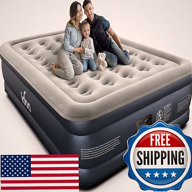 Idoo Queen Air Mattress Built In Pump 18 Raised Comfort Inflatable Blow Up
