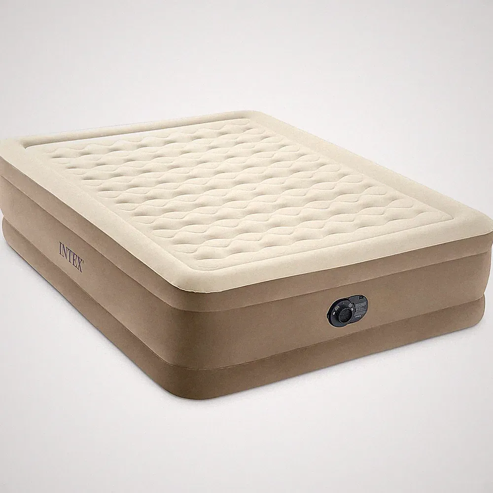 Intex Dura-Beam Deluxe Ultra Plush Air Mattress w/Built-in Pump, Queen(Open Box)