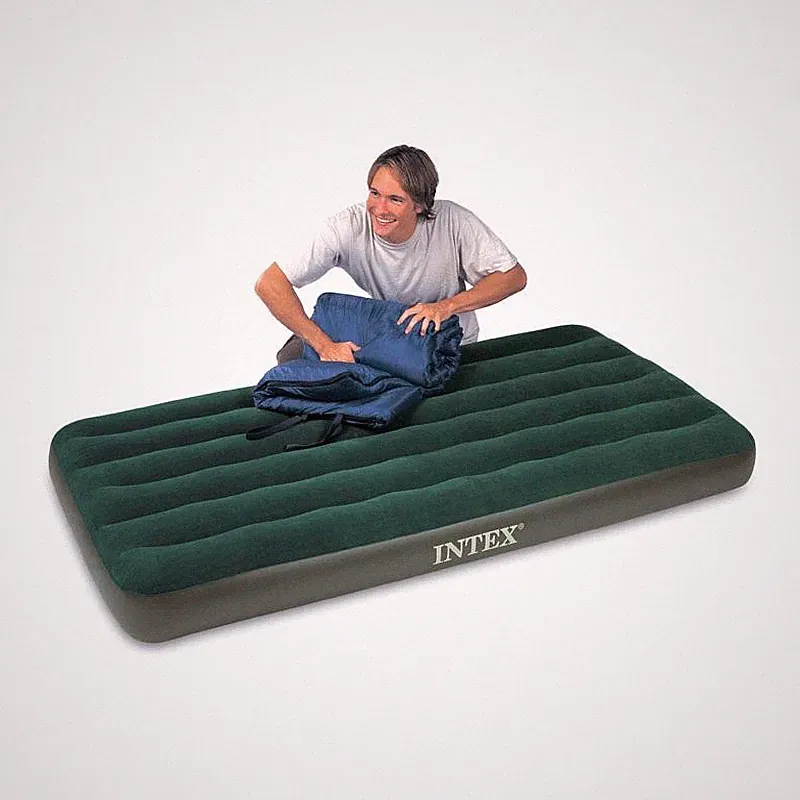 Intex Prestige Downy Green Twin Air Mattress 8-3/4 H x 39 W x 75 D in. with Pump