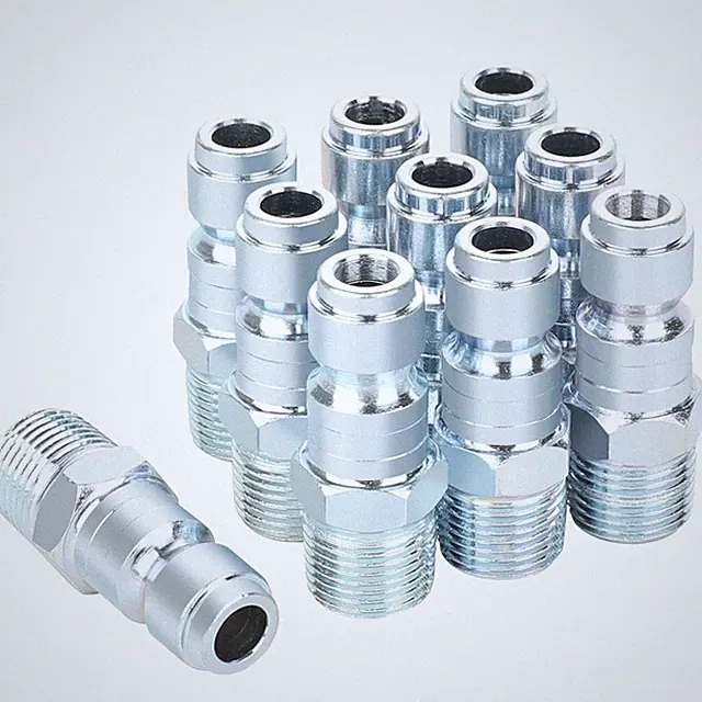 JOROY 3/8 Air Compressor Hose Fittings, Automotive MNPT PLUG, Silver