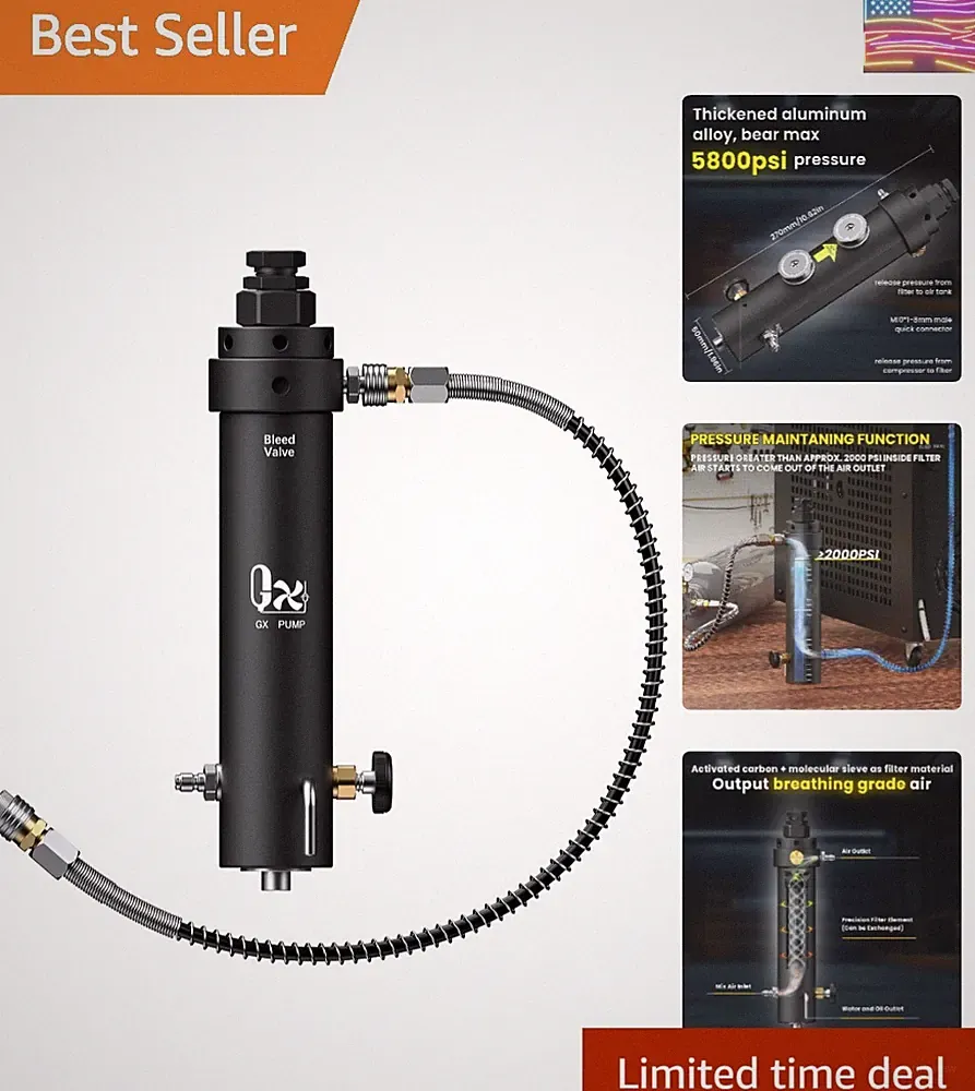PUMP Professional-Grade High Pressure PCP Air Compressor Filter with Pressure...