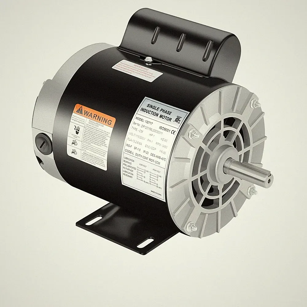 Single Phase 1HP Electric Motor - Quick Heat Dissipation for Air Compressors