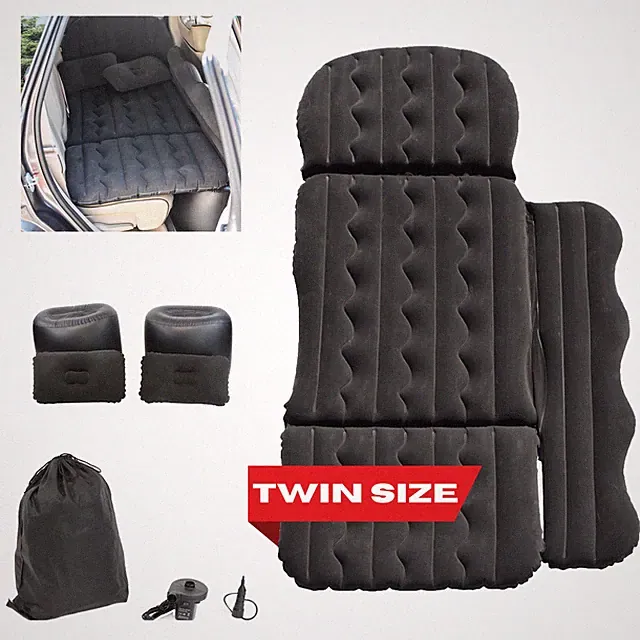 SUV Car Inflatable Twin Air Mattress Backseat Sleeping Bed Pad Pillows Air Pump