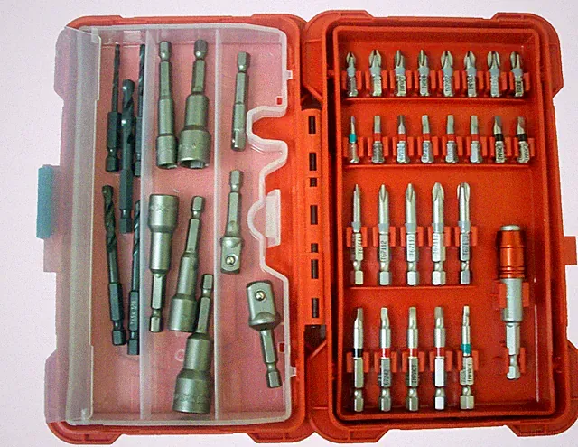 TASK Tools 40PC Impact Screw Driver Bit Socket Adapter Magnetic Nut Setters Set
