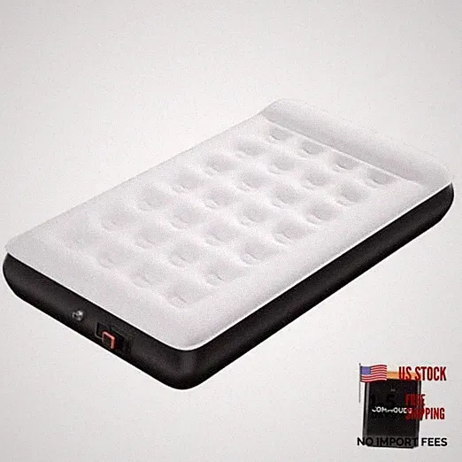 Twin Air Mattress with Built-in USB Rechargeable Air Pump, Camping Twin 8inch